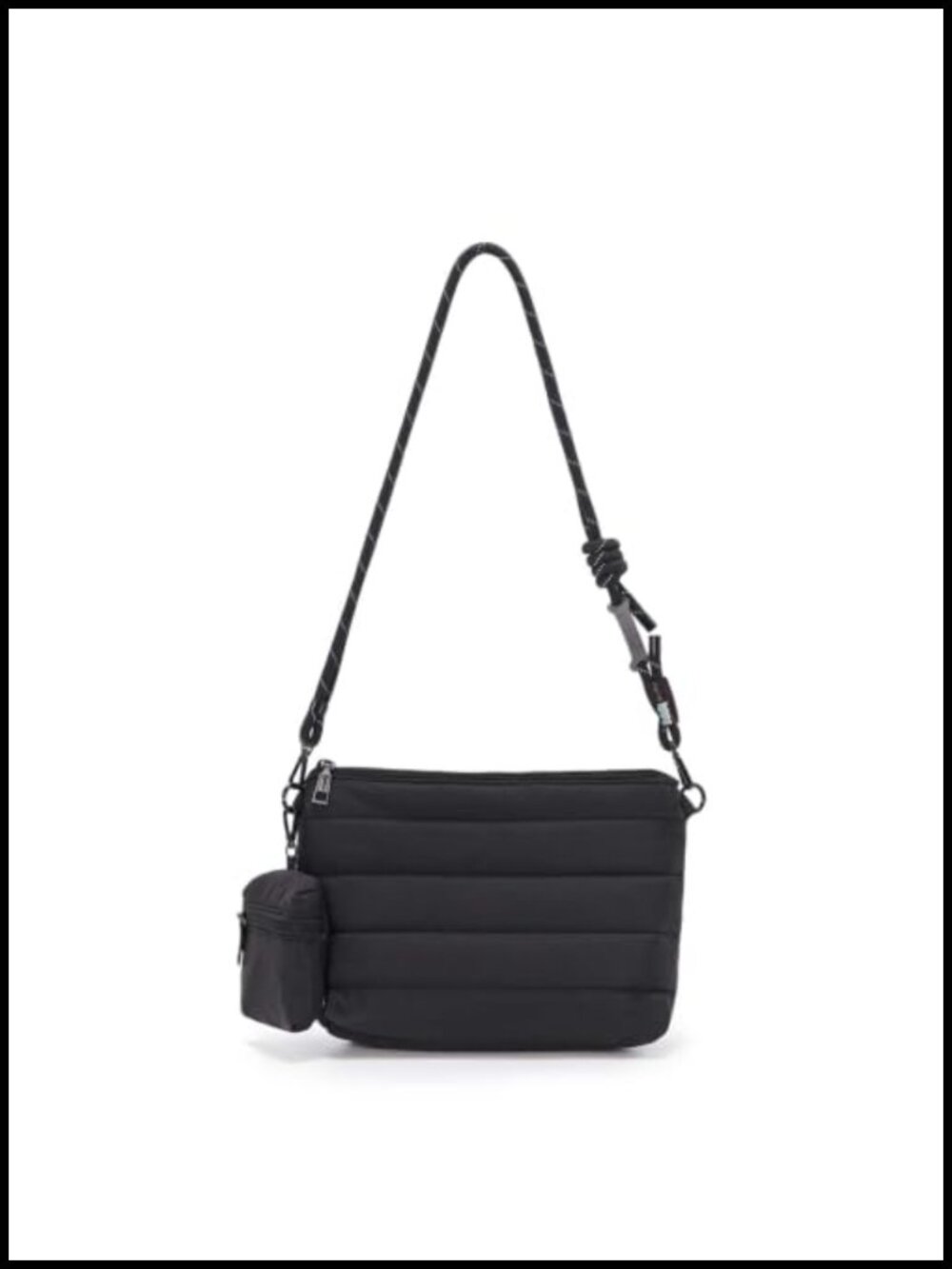 Puffy Crossbody Bag Small Lightweight Nylon Purse with Wallet